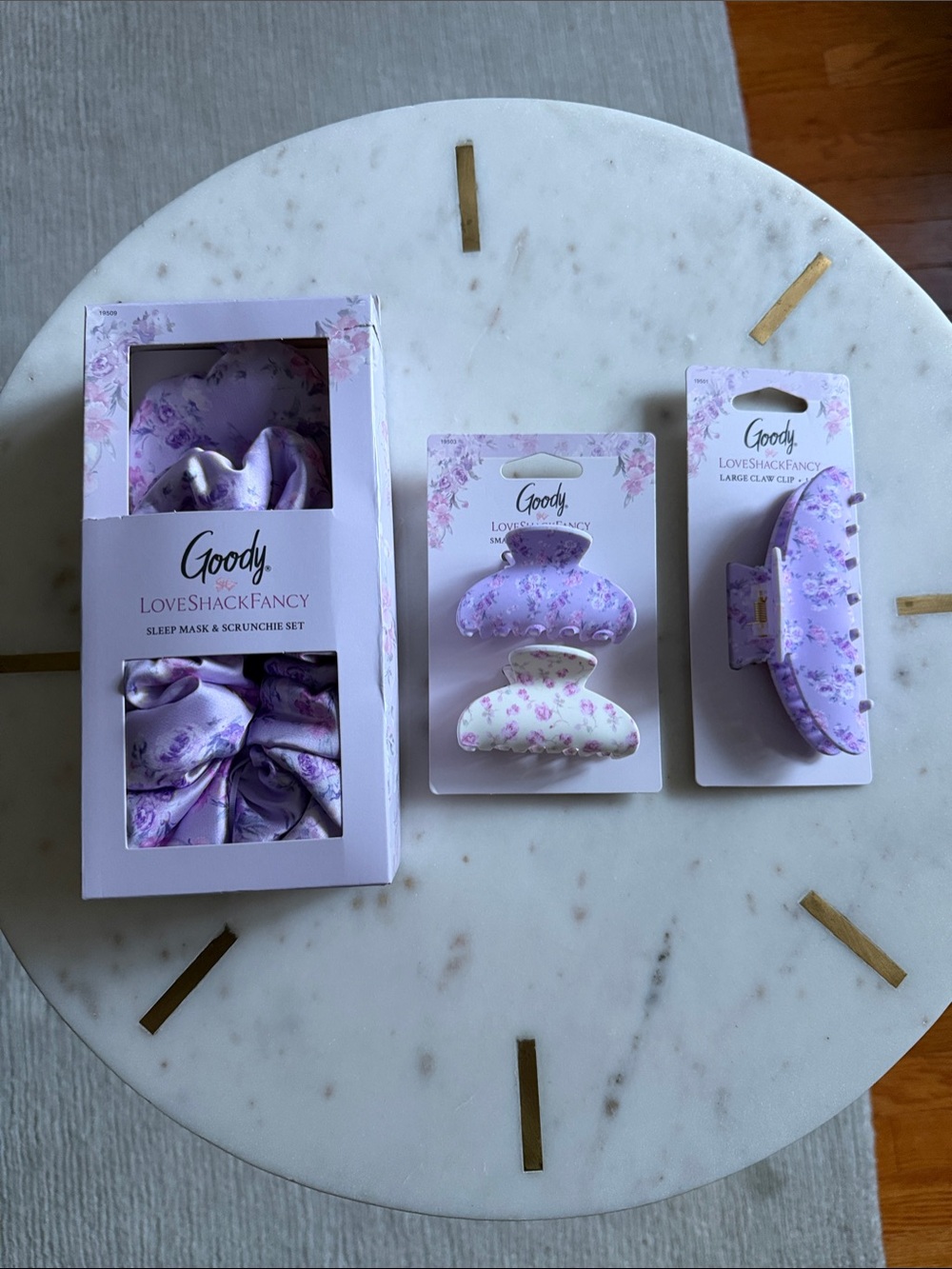 Loveshackfancy target Hair Accessory Set - Sleep Mask, Scrunchie & Clips